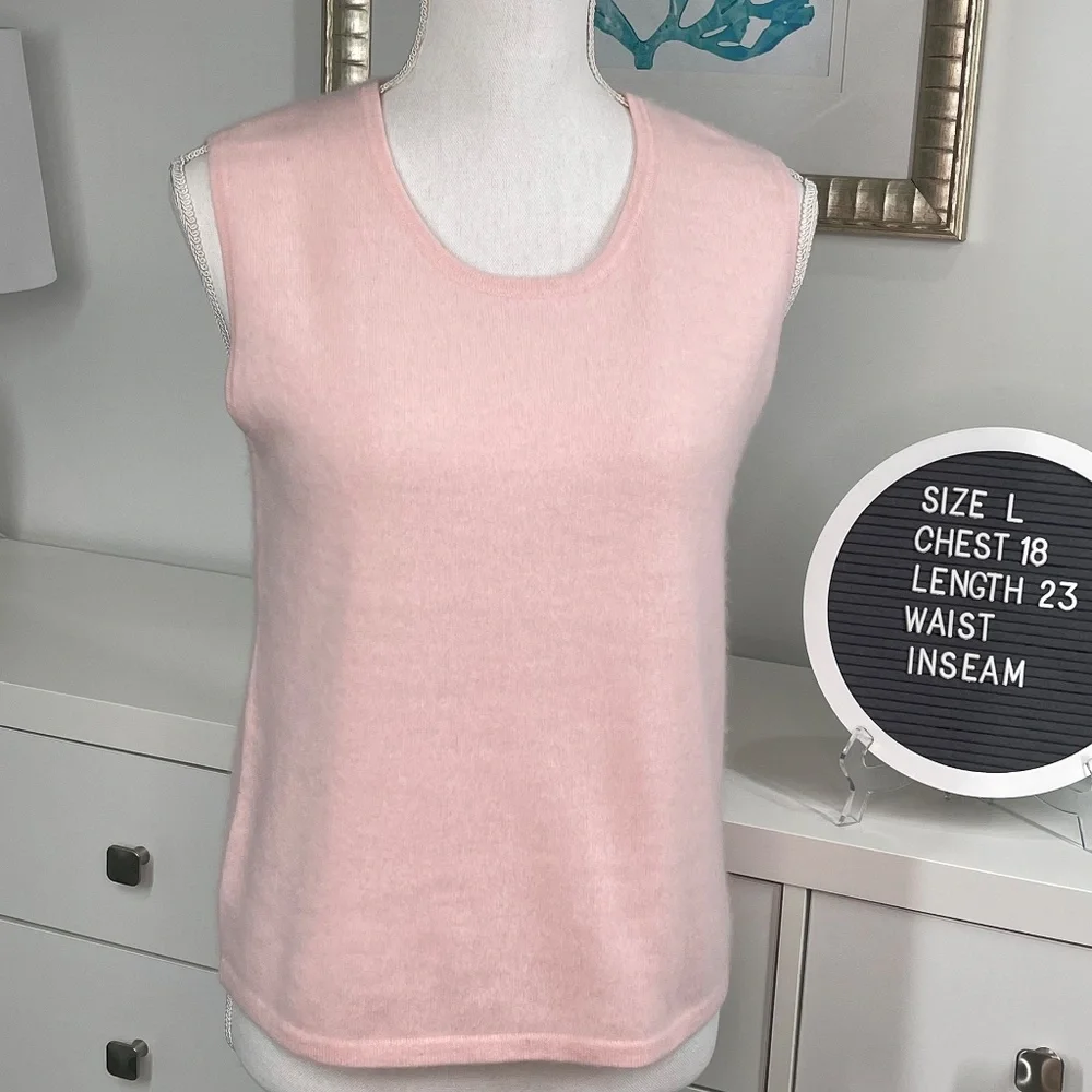 Cashmere Precious Fiber 100% Cashmere Sleeveless Shell Size Large - Picture 2 of 8